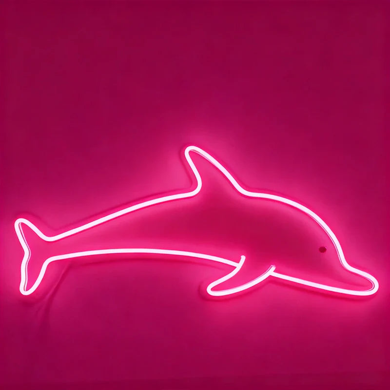 Dolphin LED Neon Sign for Bedroom & Home Decor