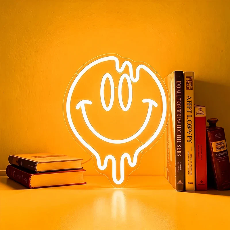 Happy Face LED Neon Wall Decor for Modern Interiors