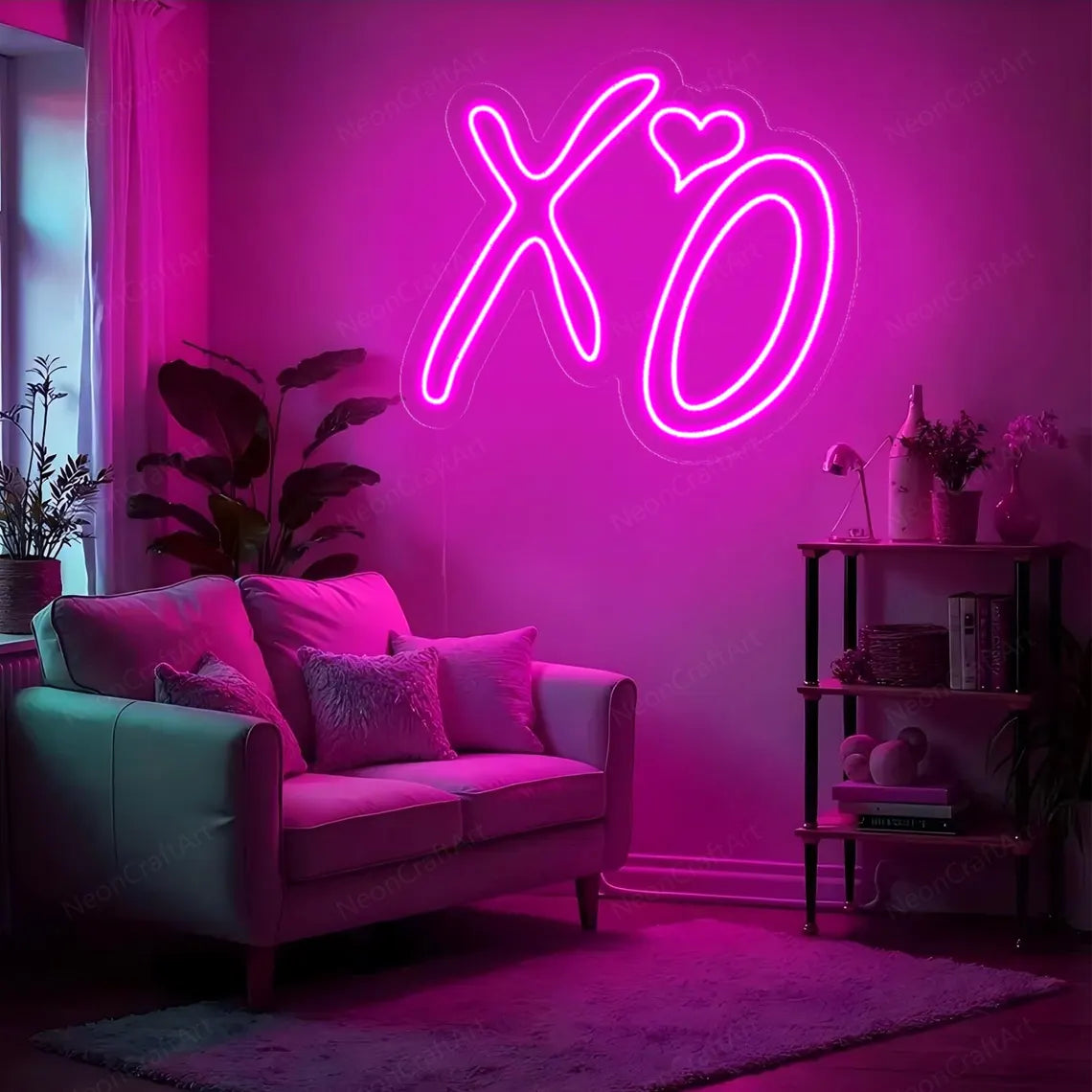 XO LED Neon Sign for Bedroom, Living Room & Home Decor