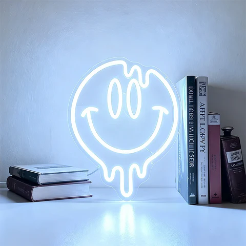 Happy Face LED Neon Wall Decor for Modern Interiors