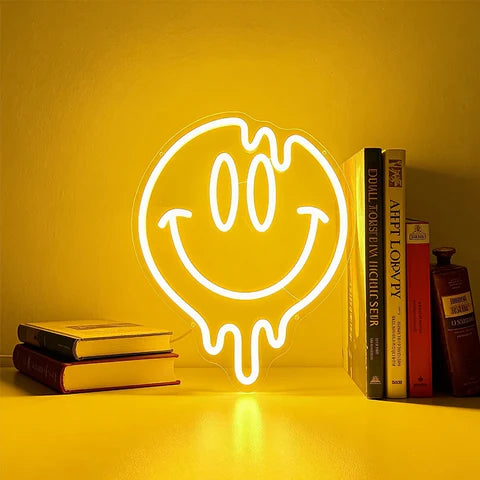 Happy Face LED Neon Wall Decor for Modern Interiors