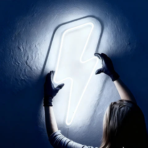 Lightning Bolt LED Neon Sign for Gaming Room Decor