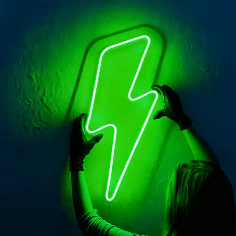 Lightning Bolt LED Neon Sign for Gaming Room Decor