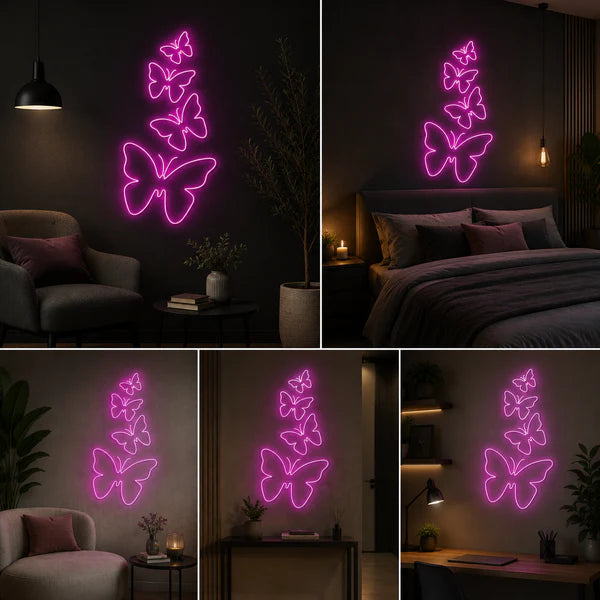 Butterfly LED Neon Sign for Bedroom Wall Decor