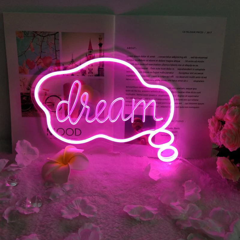 Dream LED Neon Wall Decor for Modern Bedrooms