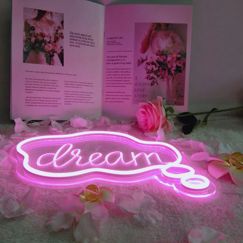Dream LED Neon Wall Decor for Modern Bedrooms