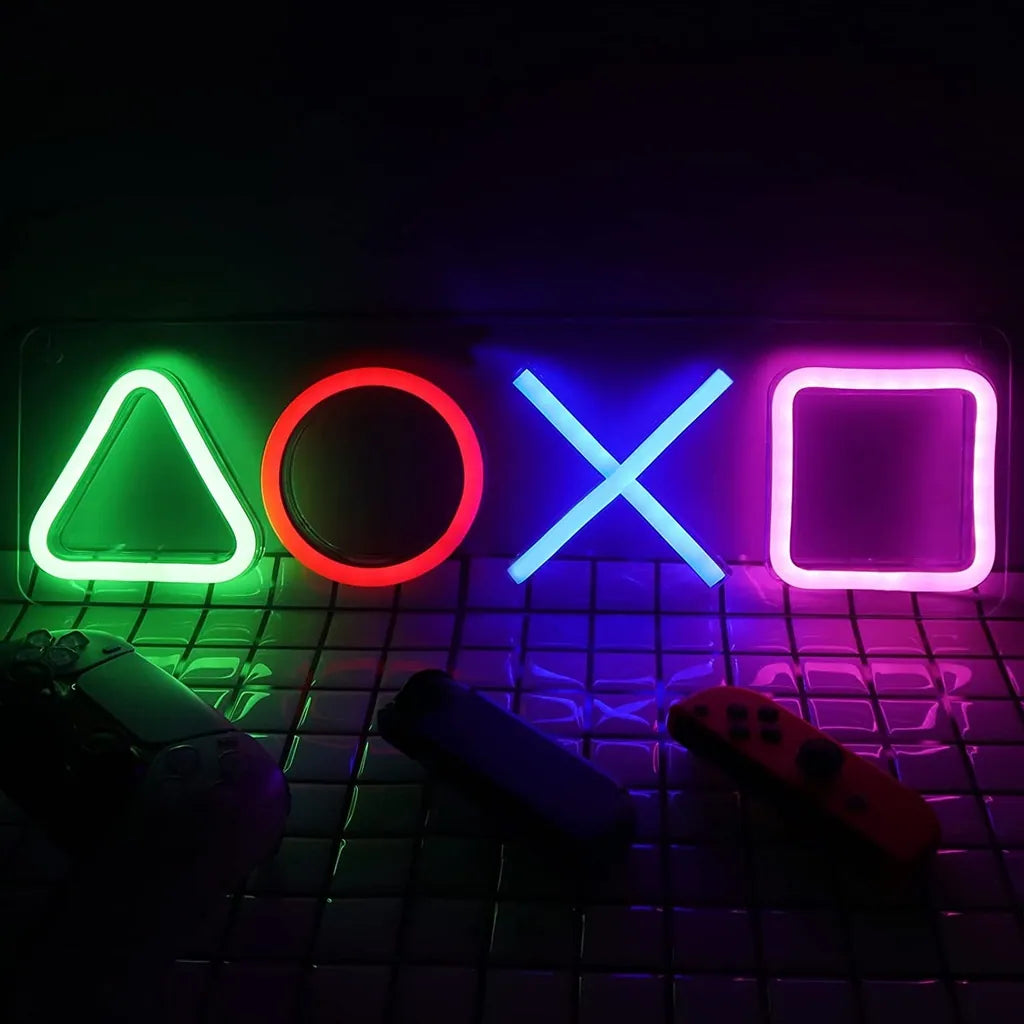 PlayStation Symbols LED Neon Sign for Gaming Room Decor