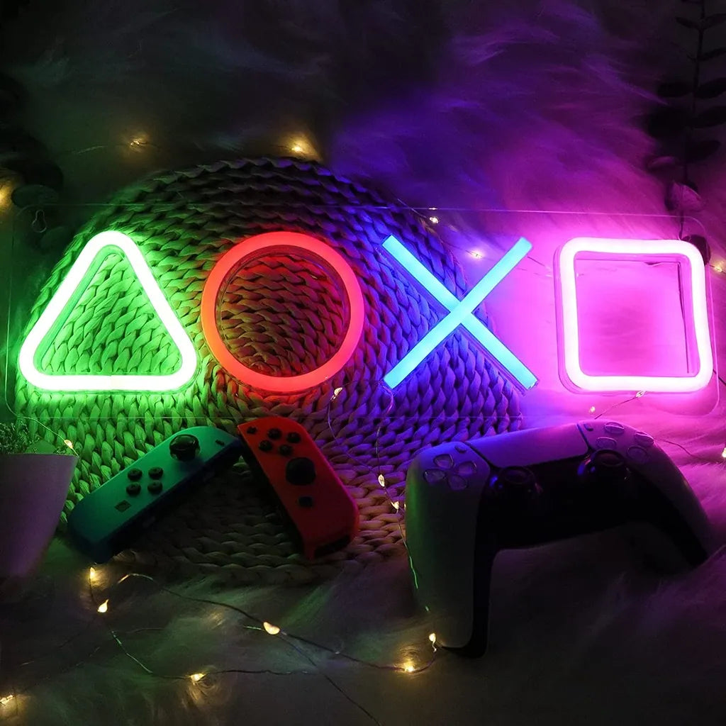 PlayStation Symbols LED Neon Sign for Gaming Room Decor