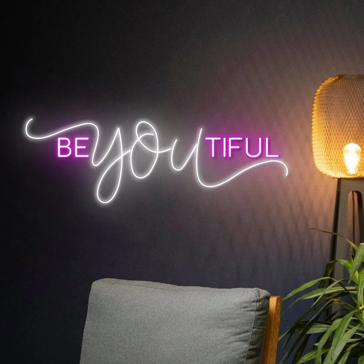 Be You Tiful LED Neon Sign for Bedroom & Beauty Room Decor