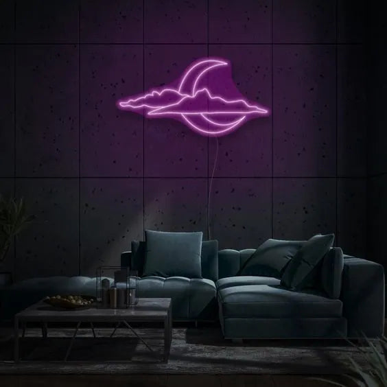 Moon and Cloud LED Neon Sign for Dreamy Room Decor
