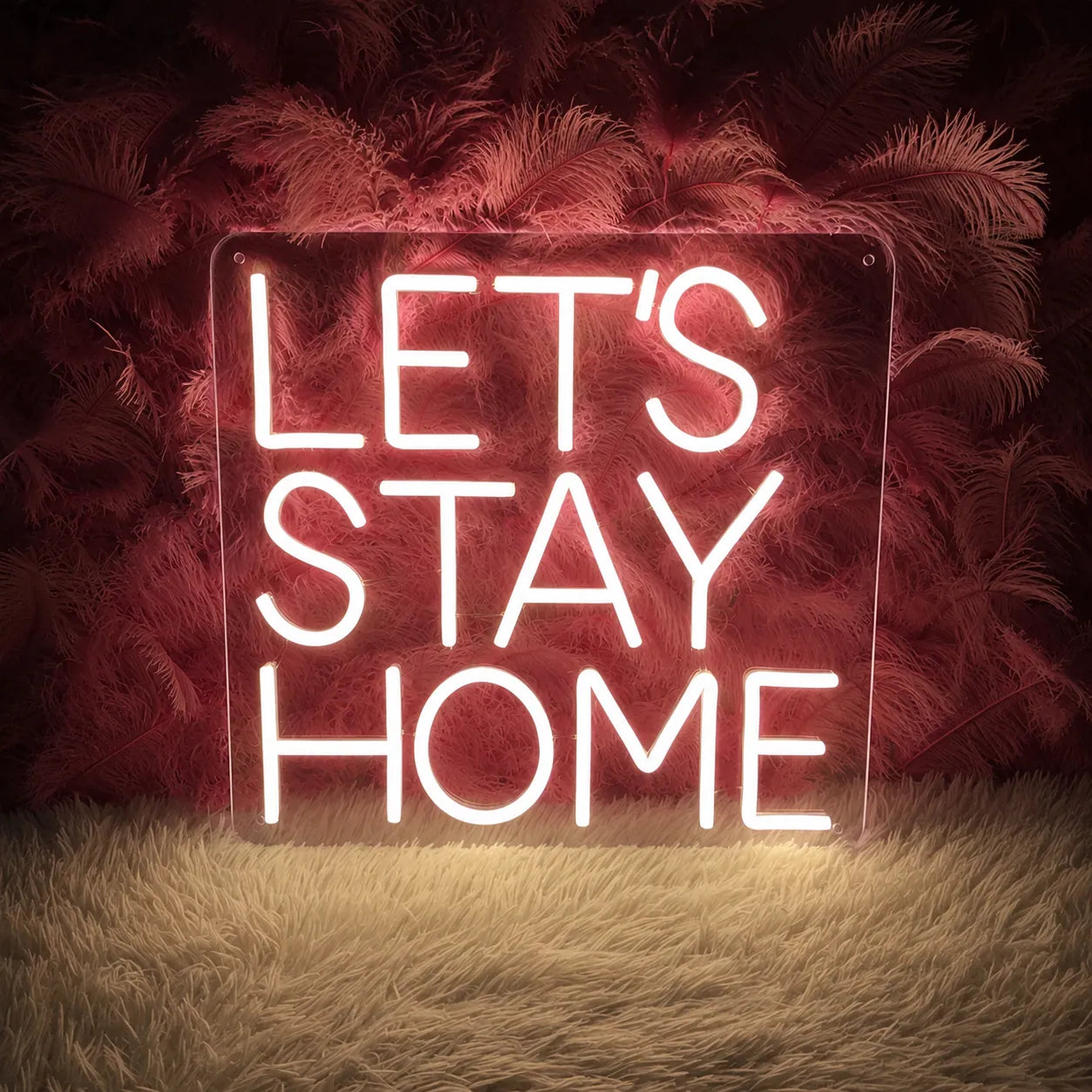 Let's Stay Home LED Neon Sign for Cozy Home Decor