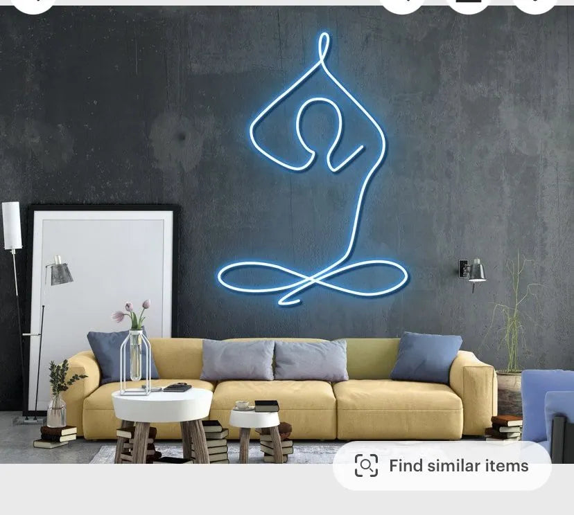 Yoga Pose LED Neon Sign for Meditation Room Decor