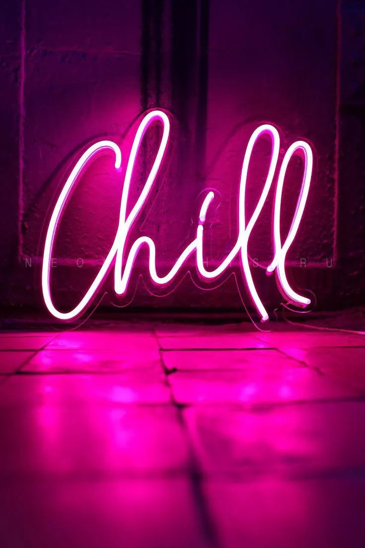Chill LED Neon Sign for Bedroom & Gaming Room Decor