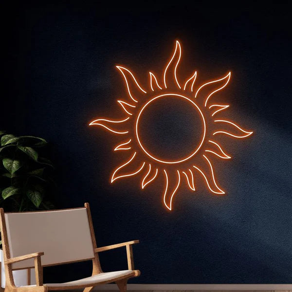 Sun Shape LED Neon Sign for Home Wall Decor
