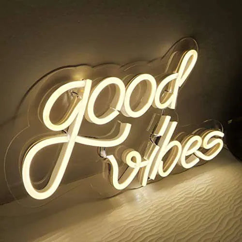 Good Vibes LED Neon Sign for Bedroom Wall Decoration