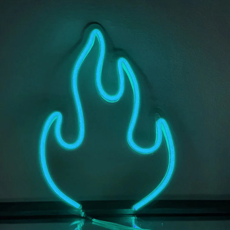 Minimalist Fire Shape Neon Light for Home Decor