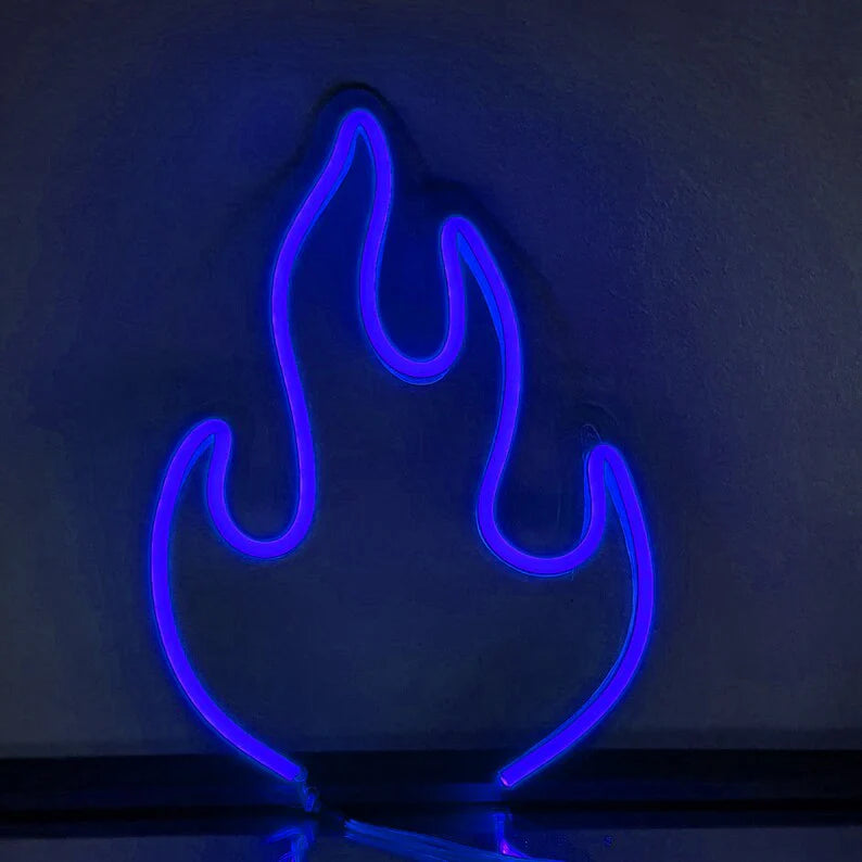 Minimalist Fire Shape Neon Light for Home Decor