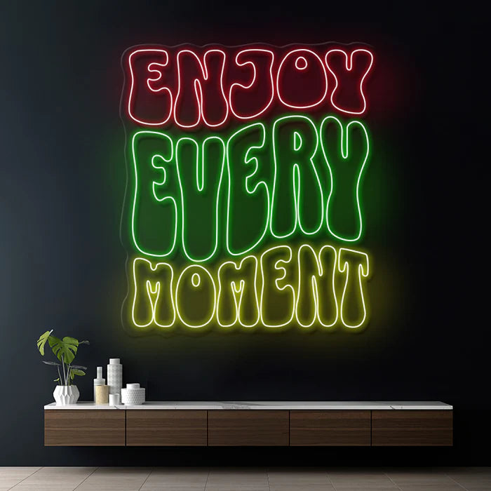 Enjoy Every Moment LED Neon Sign for Home Decor