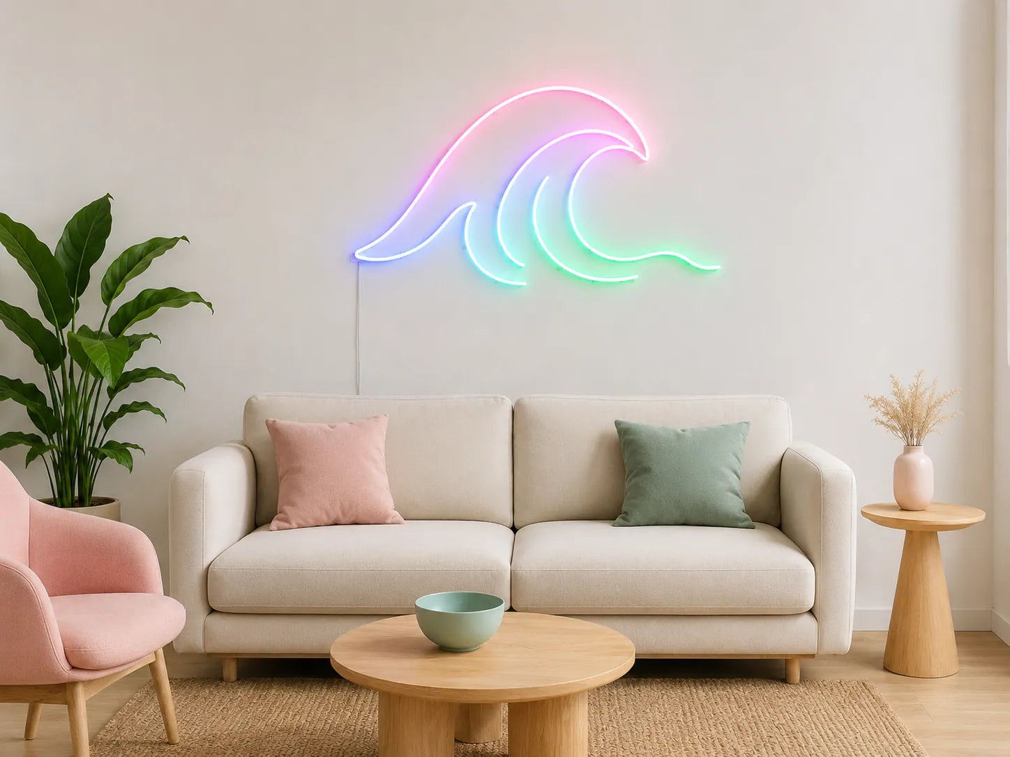 Ocean Wave LED Neon Sign for Coastal Home Decor