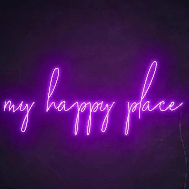 My Happy Place Neon Light Wall Art for Home