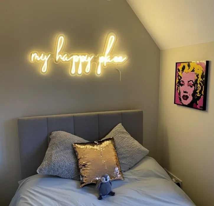 My Happy Place Neon Light Wall Art for Home