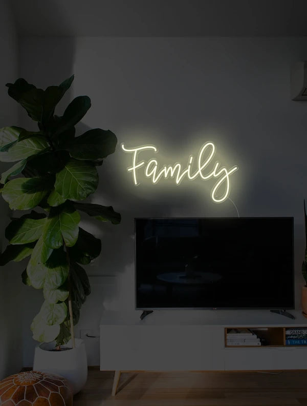 Family LED Neon Sign for Living Room Wall Decor