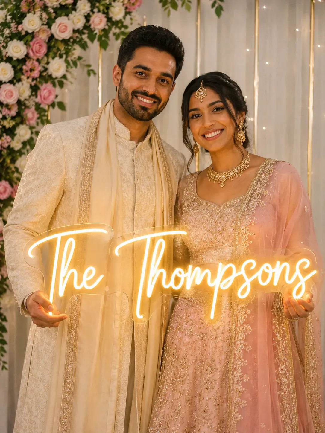 Wedding Couple Name LED Neon Sign for Reception Backdrop