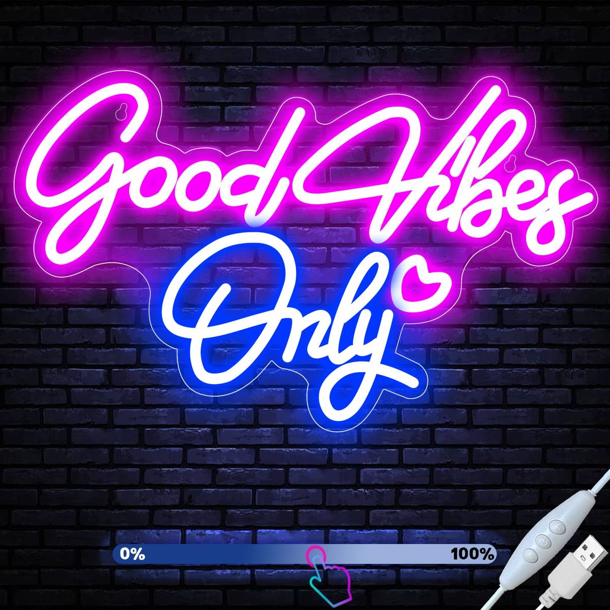 Good Vibes Only LED Neon Sign for Home & Bedroom Decor