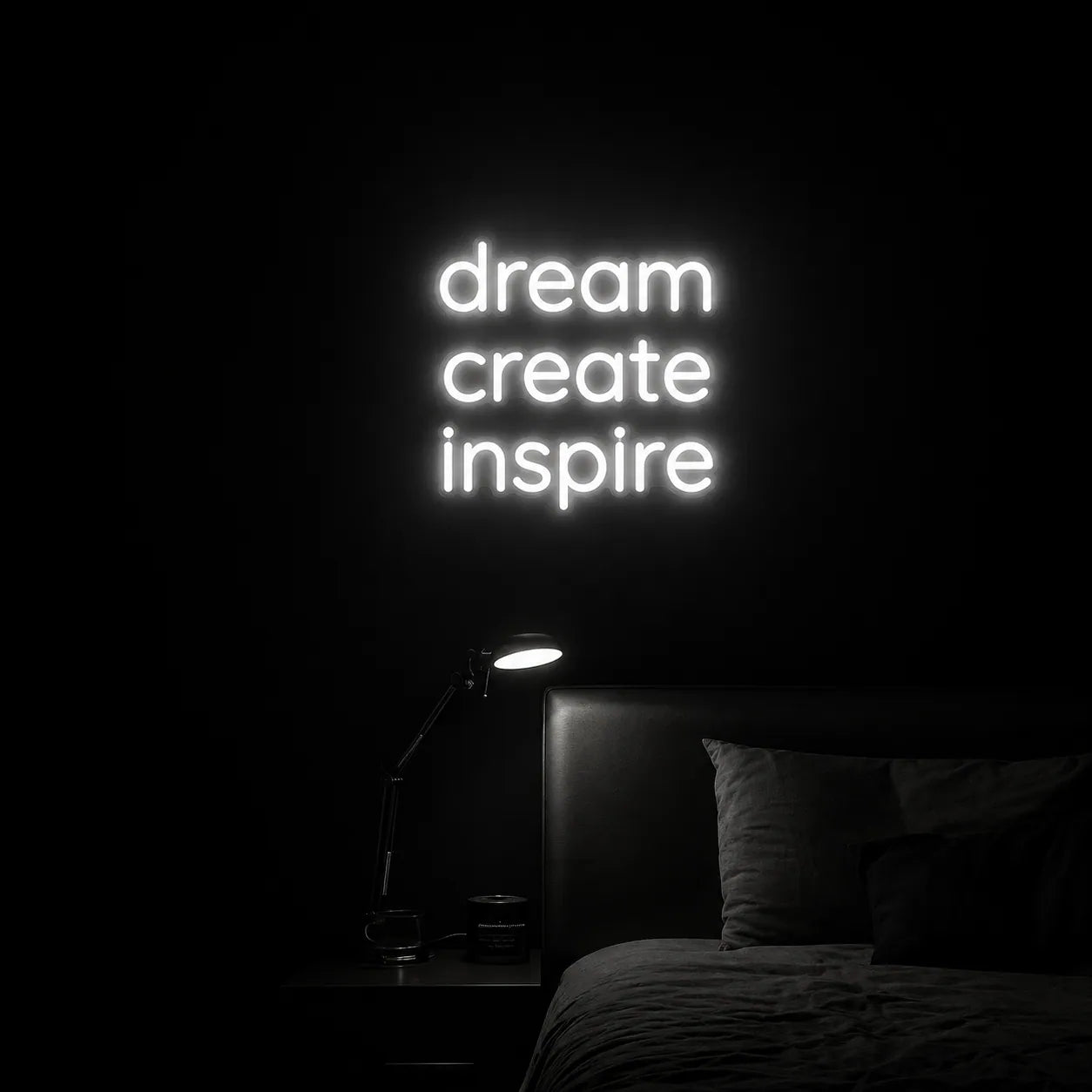 Dream Create Inspire LED Neon Sign for Home & Office Decor