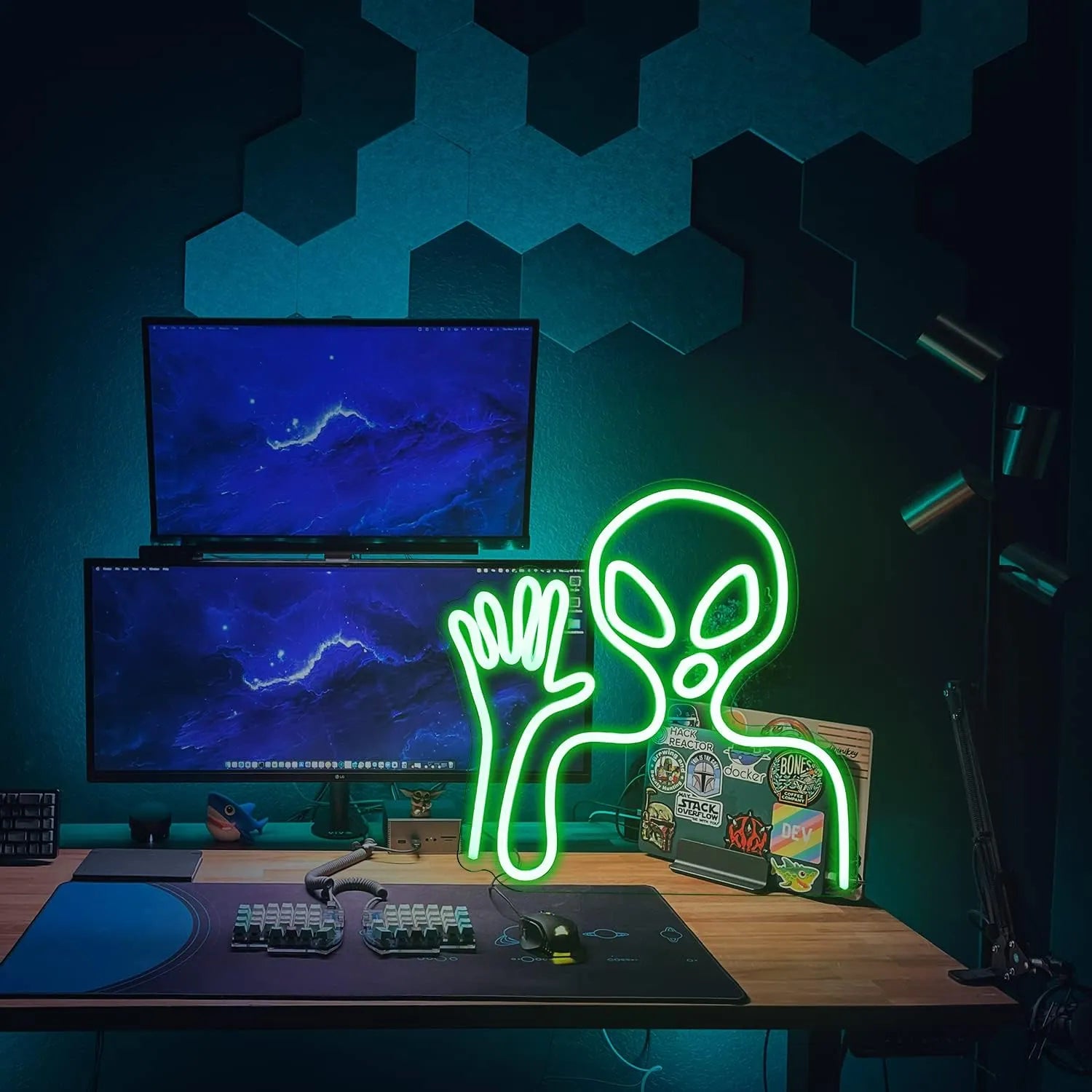 Alien LED Neon Sign for Gaming Room & Bedroom Decor