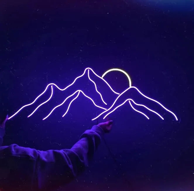 Mountain Landscape LED Neon Sign for Home & Office Decor