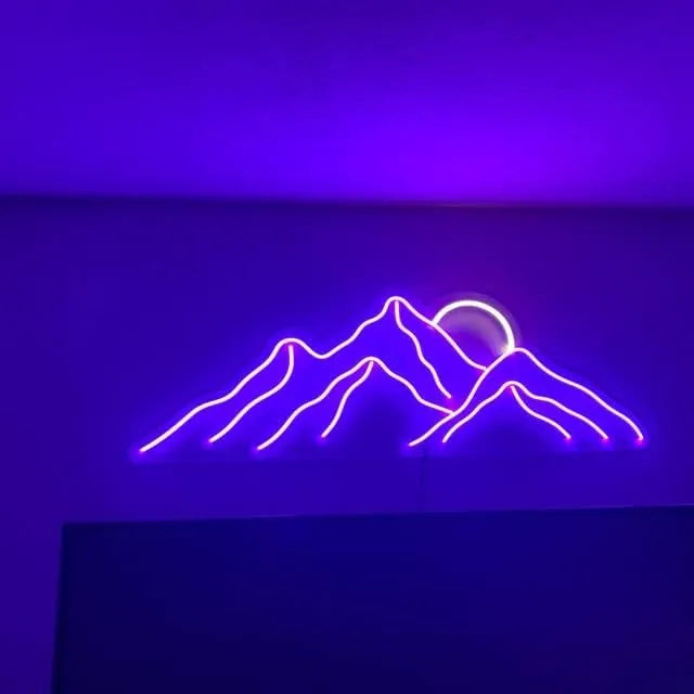 Mountain Landscape LED Neon Sign for Home & Office Decor