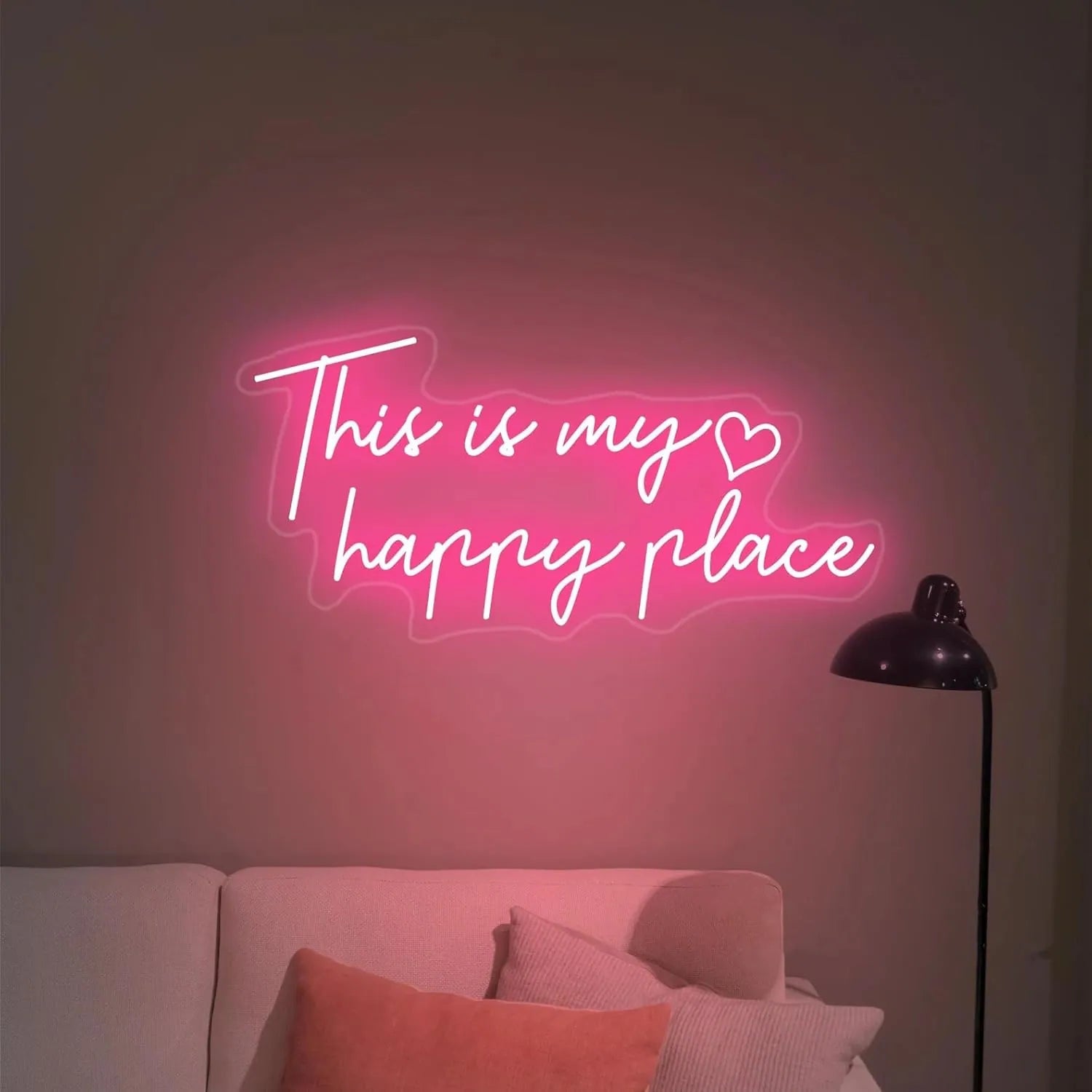 This Is My Happy Place Neon Wall Art for Home Decor