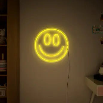 Smiley Face LED Neon Sign for Bedroom & Home Decor