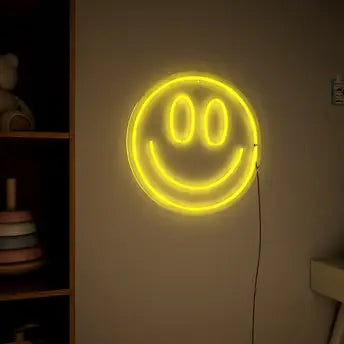 Smiley Face LED Neon Sign for Bedroom & Home Decor