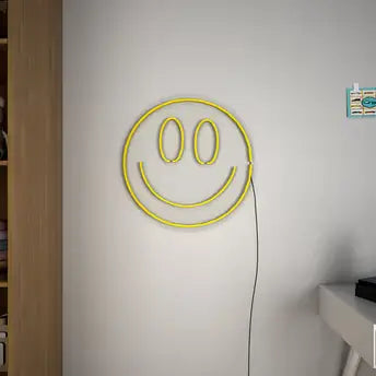 Smiley Face LED Neon Sign for Bedroom & Home Decor