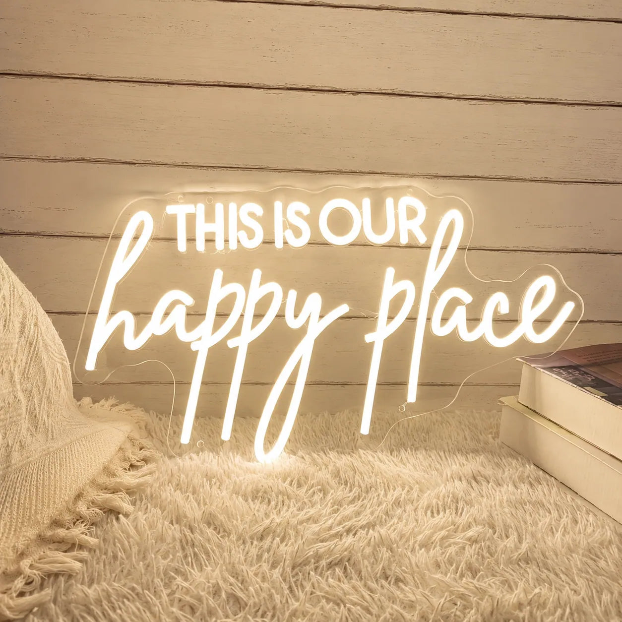 This Is Our Happy Place LED Neon Sign for Home Decor