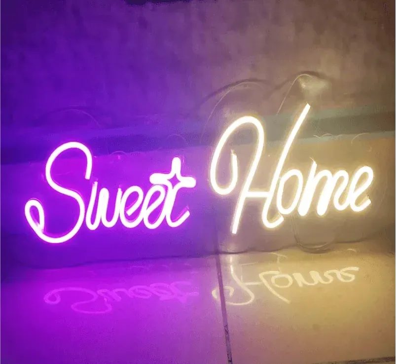 Sweet Home LED Neon Sign for Modern Home Décor