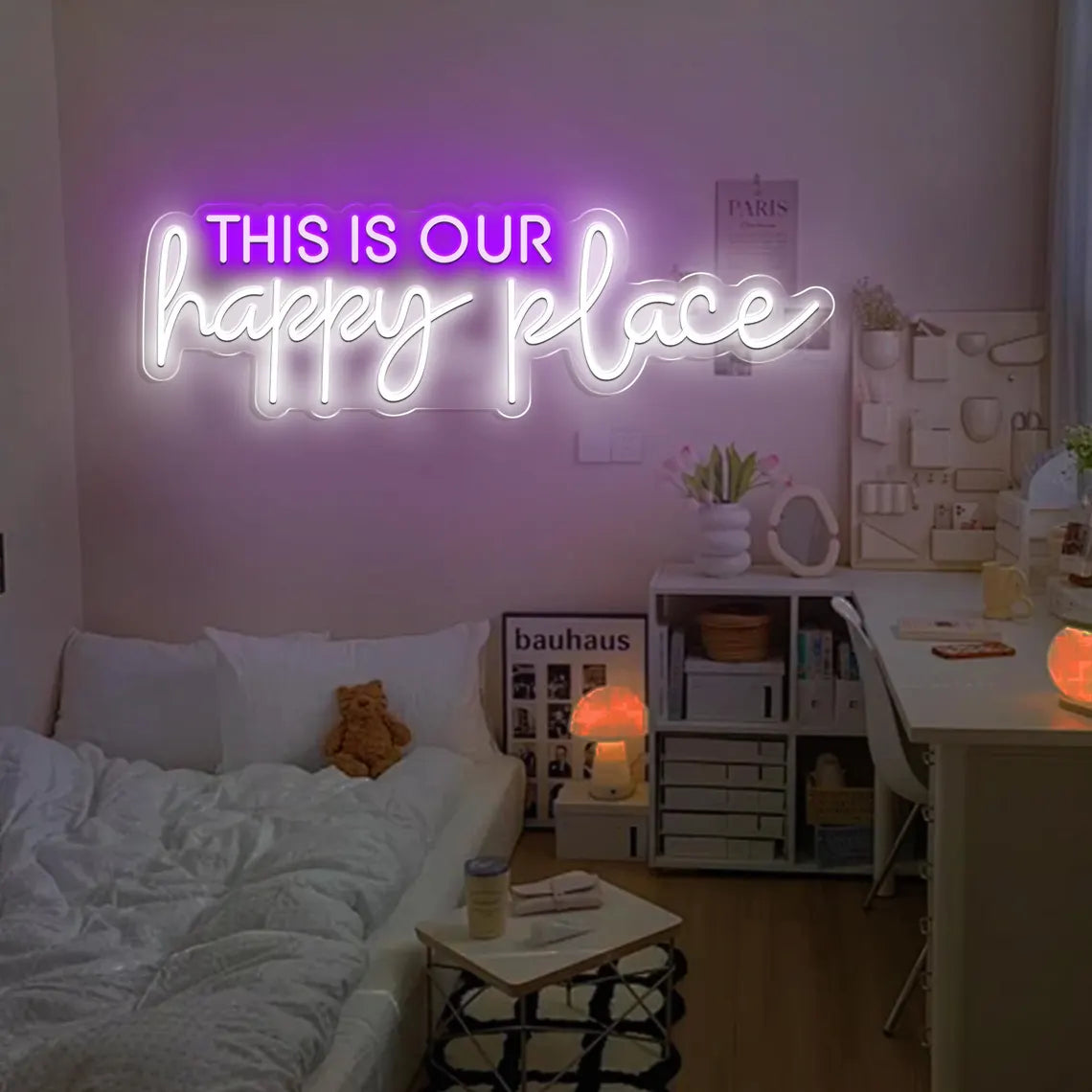 This Is Our Happy Place Neon Light for Bedroom & Living Room