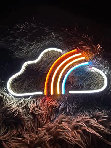 Rainbow Cloud LED Neon Sign for Bedroom & Home Decor