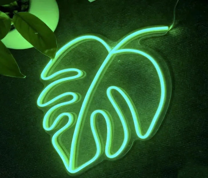 Monstera Leaf LED Neon Sign for Home & Bedroom Decor