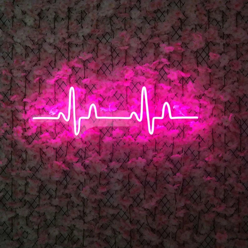 Heartbeat LED Neon Sign for Bedroom & Home Decor