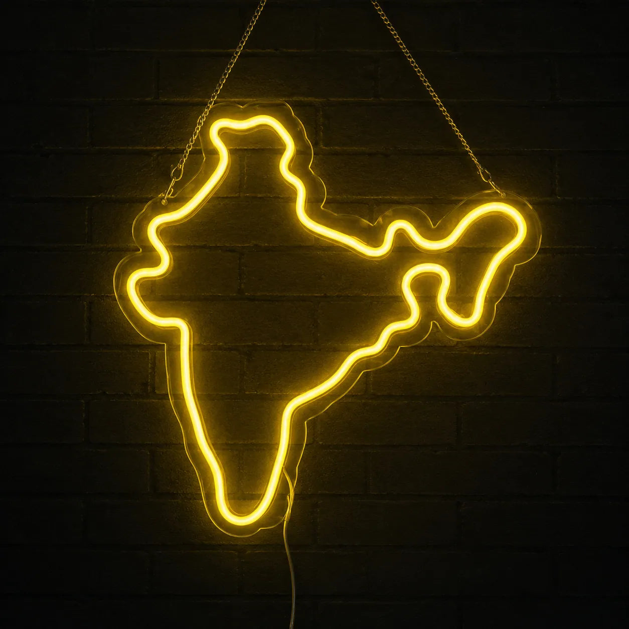 India Shape LED Neon Wall Art for Living Room & Workspace