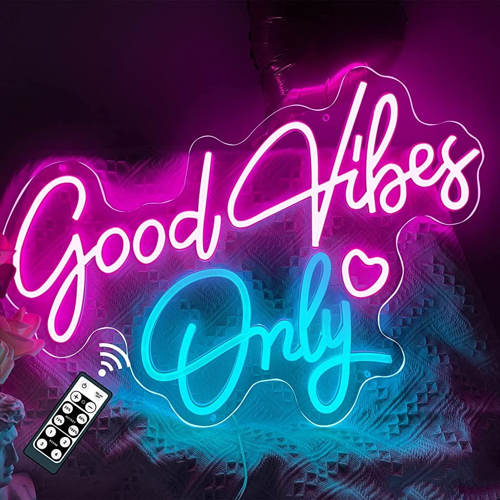 Good Vibes Only LED Neon Sign for Home & Bedroom Decor