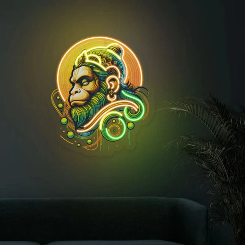 Hanuman Ji Neon Sign Artwork