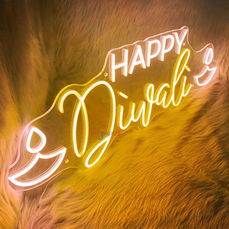 Happy Diwali Diya Neon Sign