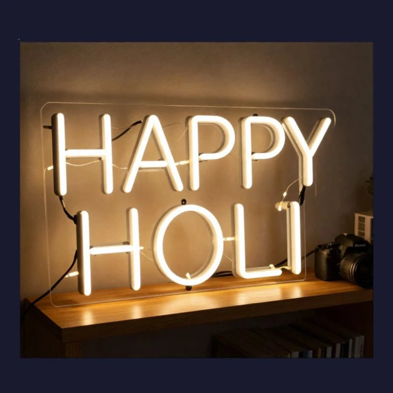 Happy Holi Neon Sign For Home