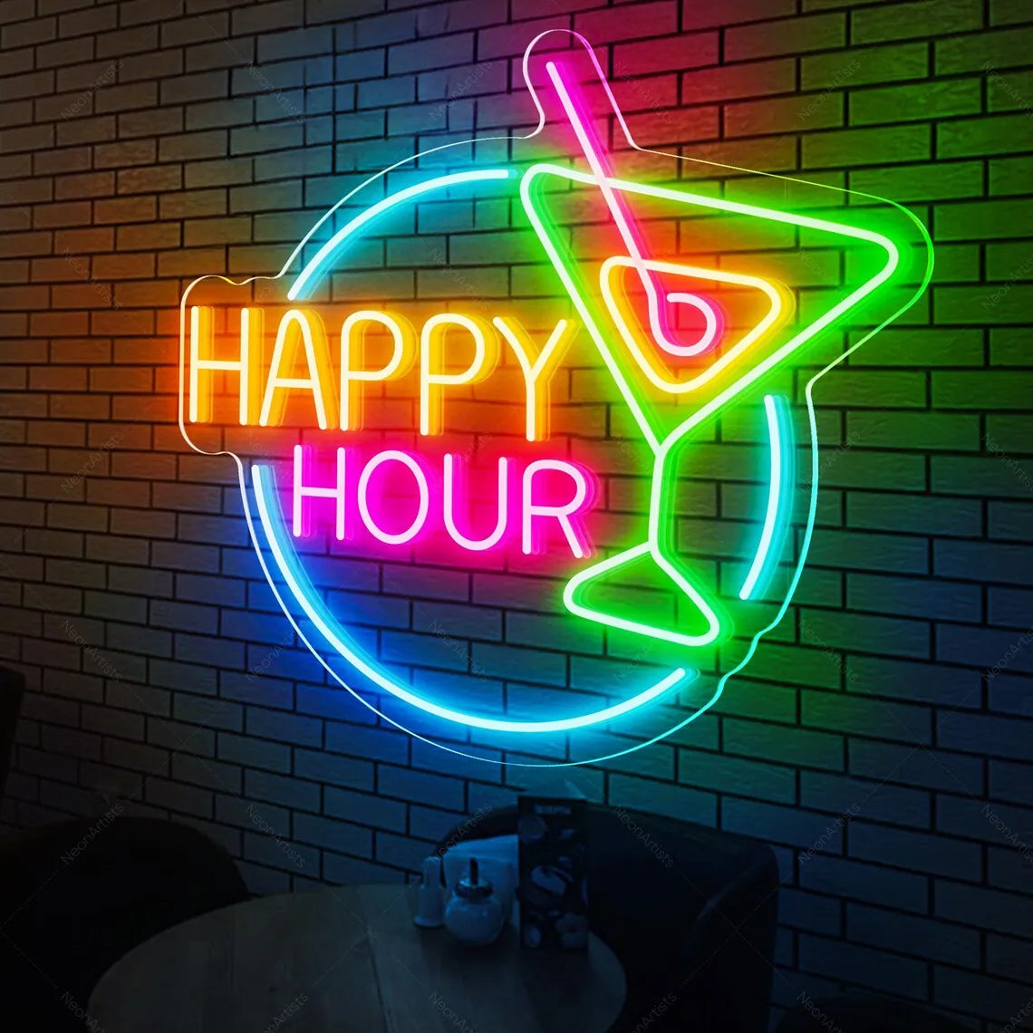 Happy Hour Neon Sign