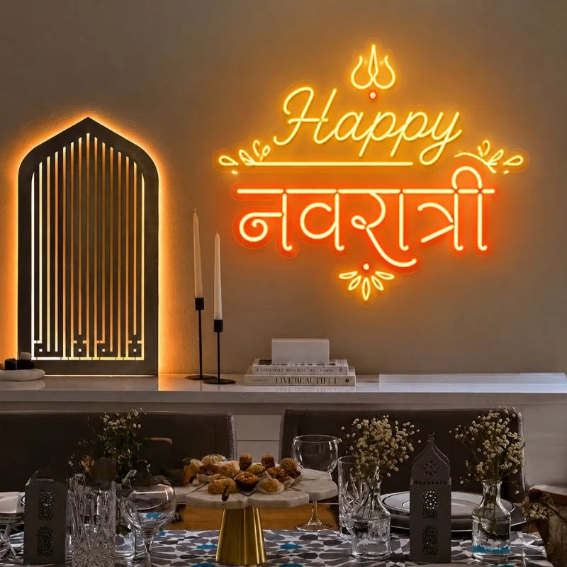 Happy Navratri Neon Sign