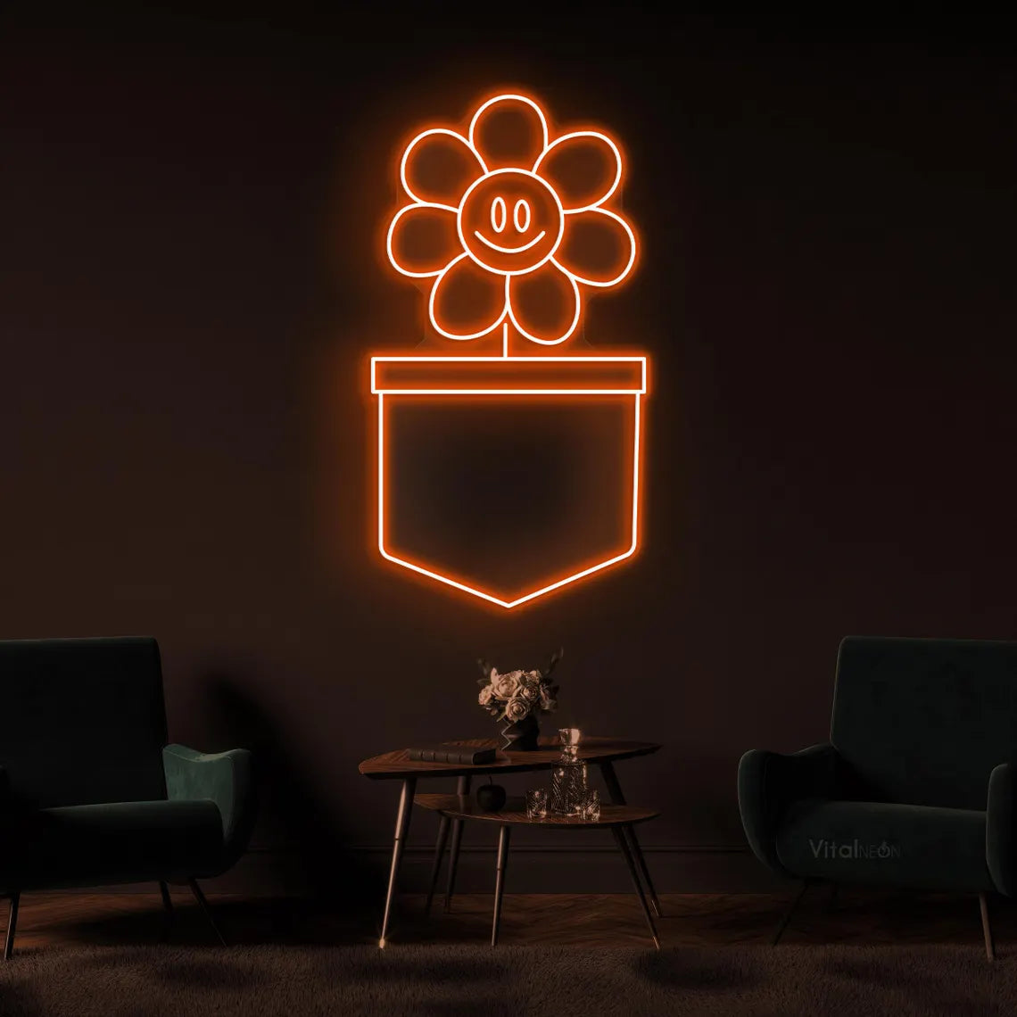 Happy Sunflower Neon Sign